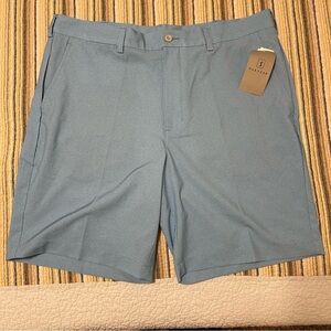 NEW PGA Tour Blue Men's 38 Flat Front Golf Shorts Stretch Moisture Wicking NWT
